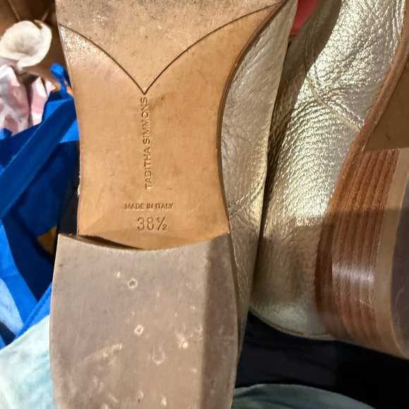 Tabitha Simmons / Early gold metallic ankle boot leather bootie 38.5 8.5 - Picture 5 of 8